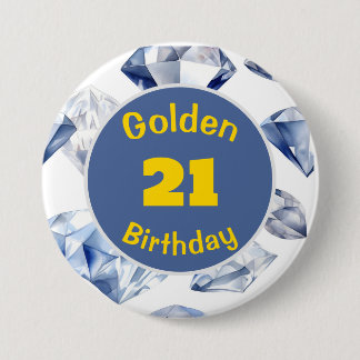Badge Rond 7,6 Cm Anniversaire doré Avril Pierre d'anniversaire Bout