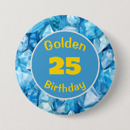 Badge Rond 7,6 Cm Anniversaire doré Décembre Pierre d'anniversaire B