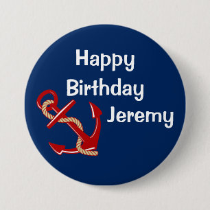 Badge Rond 7,6 Cm Anniversaire nautique personnalisé