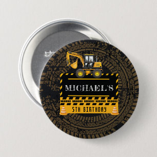 Badge Rond 7,6 Cm Anniversaire personnalisé en construction