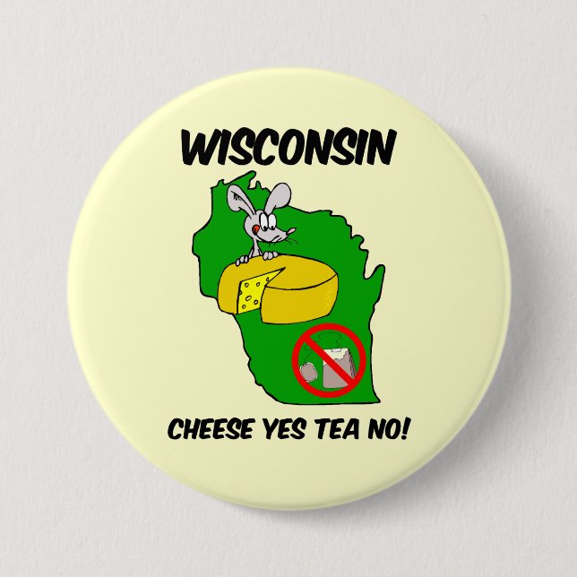 Badge Rond 7,6 Cm Anti thé du Wisconsin (Devant)