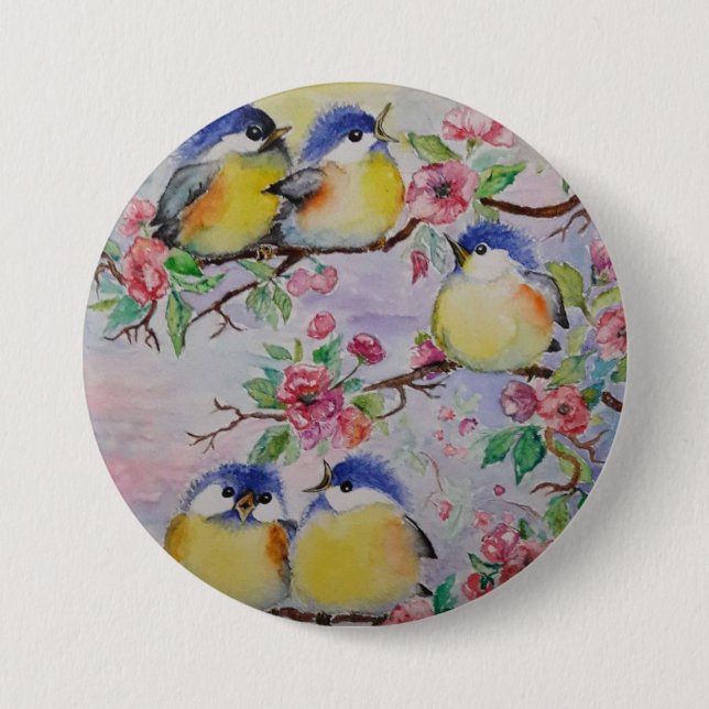 Badge Rond 7,6 Cm Aquarelle - Éperons mignons (Devant)
