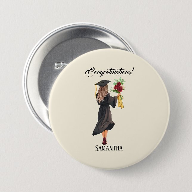 Badge Rond 7,6 Cm Aquarelle personnalisée (Devant & derrière)