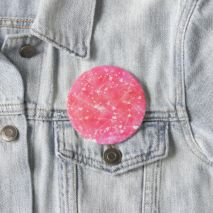 Badge Rond 7,6 Cm Aquarelle romantique Coeurs et flèches roses Motif