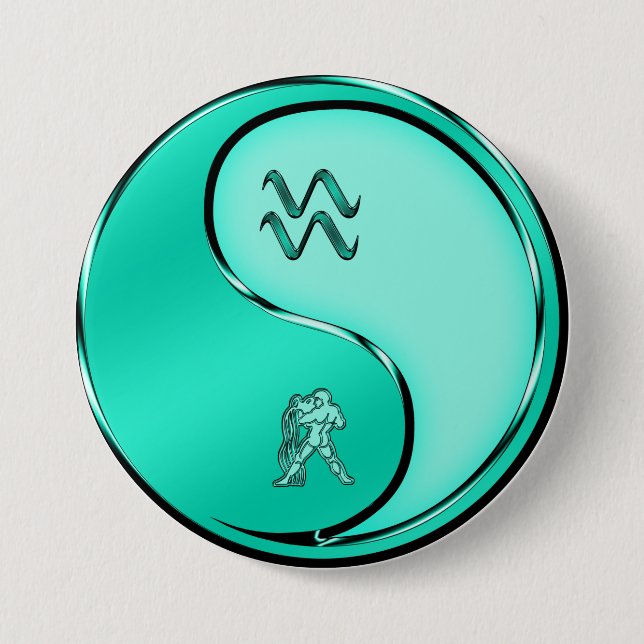 Badge Rond 7,6 Cm Aquarius le porteur d'eau (Devant)