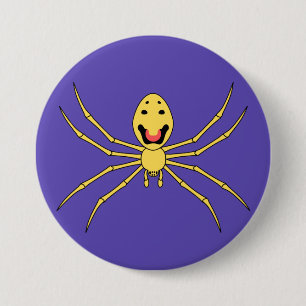 Badge Rond 7,6 Cm Araignée heureuse de visage de grallator de