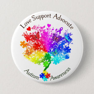 Badge Rond 7,6 Cm Arbre de spectre autistique