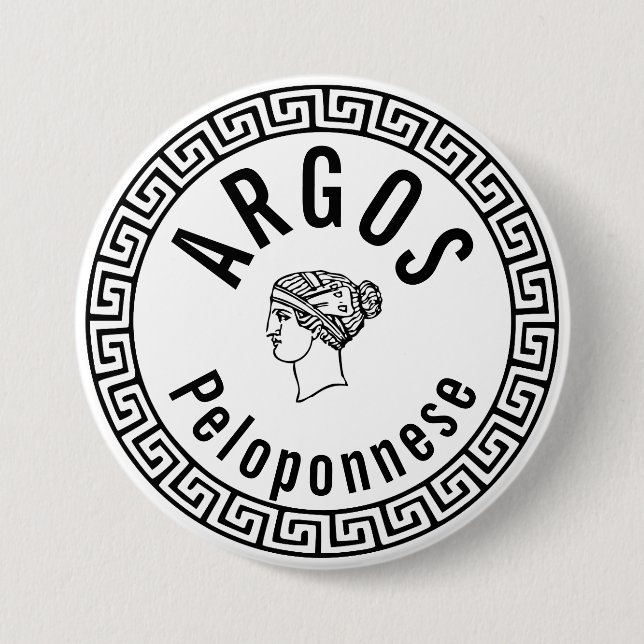 Badge Rond 7,6 Cm Argos - Péloponnèse (Grèce) (Devant)