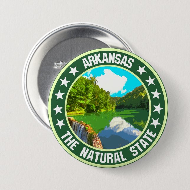 Badge Rond 7,6 Cm Arkansas (Devant & derrière)