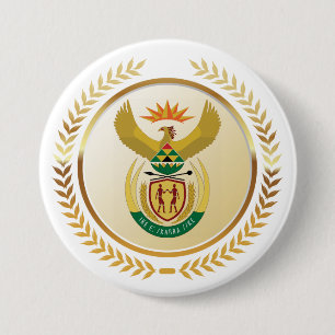 Badge Rond 7,6 Cm Armoiries de l'Afrique du Sud