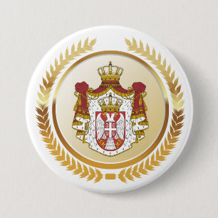 Badge Rond 7,6 Cm Armoiries de Serbie