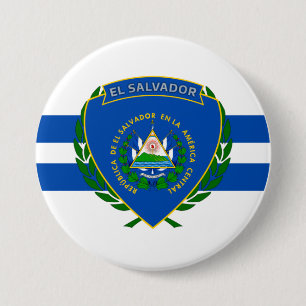 Badge Rond 7,6 Cm Armoiries d'El Salvador