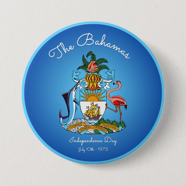 Badge Rond 7,6 Cm Armoiries des Bahamas (Devant)