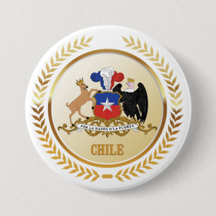 Badge Rond 7,6 Cm Armoiries Du Chili