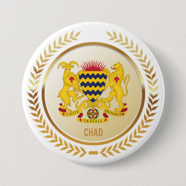 Badge Rond 7,6 Cm Armoiries Du Tchad (Devant)