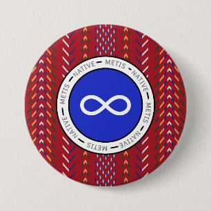 Badge Rond 7,6 Cm Art autochtone métis