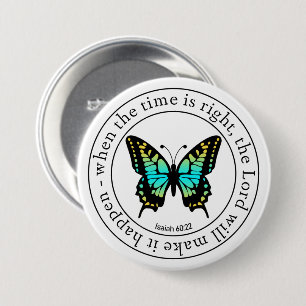 Badge Rond 7,6 Cm art de mots papillon religieux inspirant