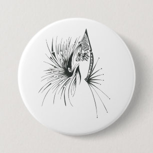 Badge Rond 7,6 Cm Art de tatouage tribal abstrait noir et blanc Gate