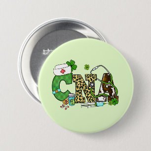 Badge Rond 7,6 Cm Assistant en soins infirmiers certifié St. Patrick