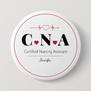 Badge Rond 7,6 Cm Assistant infirmier certifié CNA Personnalisé