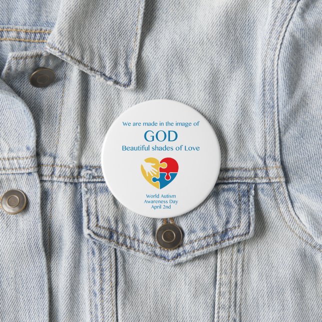 Badge Rond 7,6 Cm Autism Love, bouton Sensibilisation (En situation)