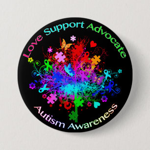 Badge Rond 7,6 Cm Autism Tree in Spectrum
