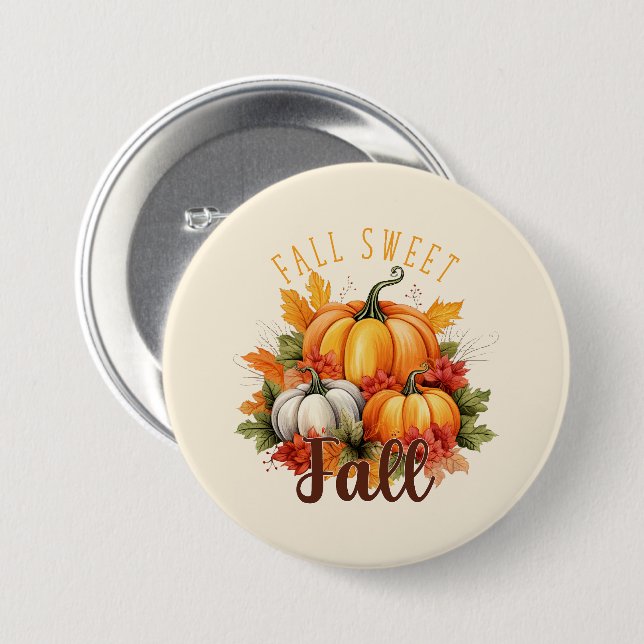 Badge Rond 7,6 Cm Automne Sweet Fall (Devant & derrière)