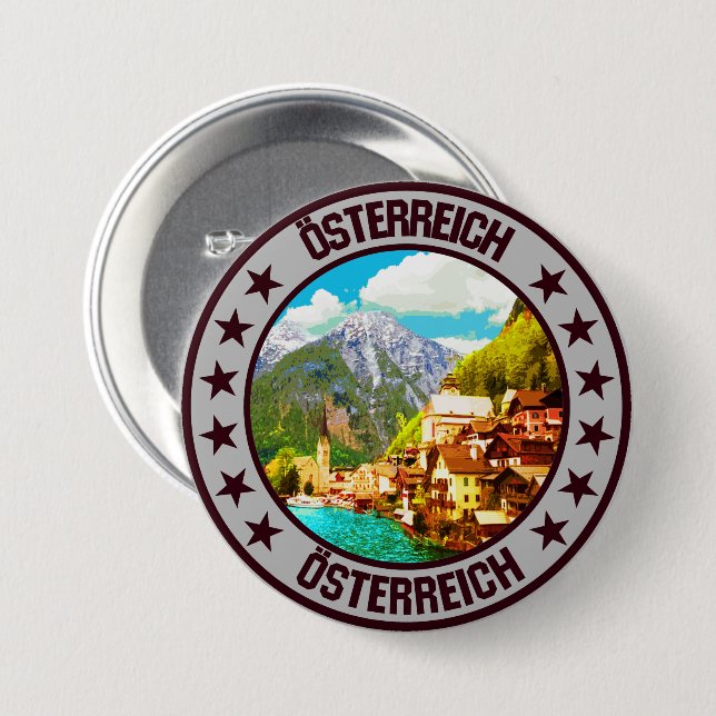 Badge Rond 7,6 Cm Autriche (Devant & derrière)