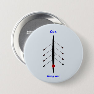 Badge Rond 7,6 Cm Aviron cox obéissez-moi