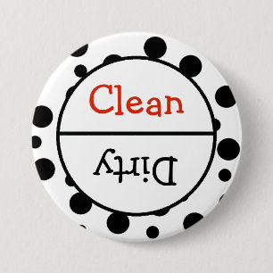 Badge Rond 7,6 Cm Avis sur les plats pour lave-vaisselle propre et s