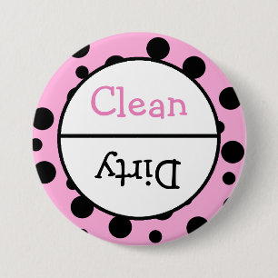 Badge Rond 7,6 Cm Avis sur les plats pour lave-vaisselle propre et s