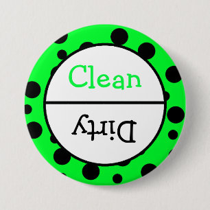 Badge Rond 7,6 Cm Avis sur les plats pour lave-vaisselle propre et s