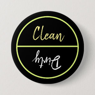 Badge Rond 7,6 Cm Avis sur les plats pour lave-vaisselle propre et s