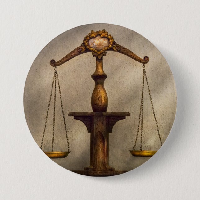 Badge Rond 7,6 Cm Avocat - échelle - juste et juste (Devant)
