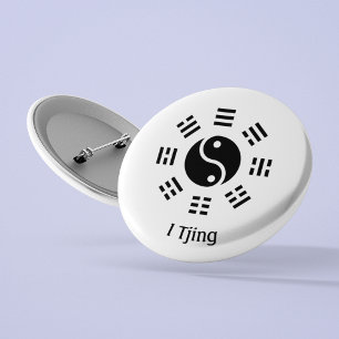 Badge Rond 7,6 Cm Ba Gua, huit trigrammes, Yin yang personnalisable