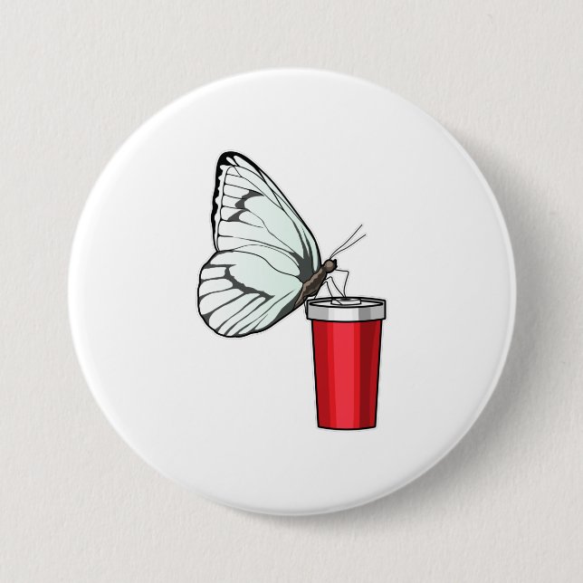 Badge Rond 7,6 Cm Babfly Drinking (Devant)