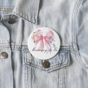 Badge Rond 7,6 Cm Baby Shower Arc-en-Ciel Fleurs Aquarelle - future