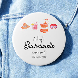 Badge Rond 7,6 Cm Bachelorette Beach Bikini Week-end