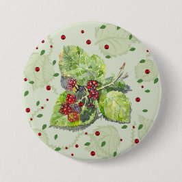 Badge Rond 7,6 Cm Baies noires rouges et noires