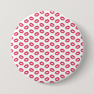 Badge Rond 7,6 Cm Baisers de rose de rouge à lèvres