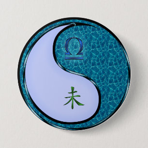 Badge Rond 7,6 Cm Balance & Chèvre d'Eau