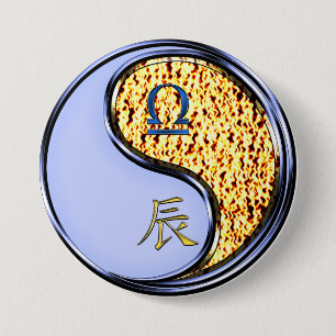 Badge Rond 7,6 Cm Balance & Dragon de Feu