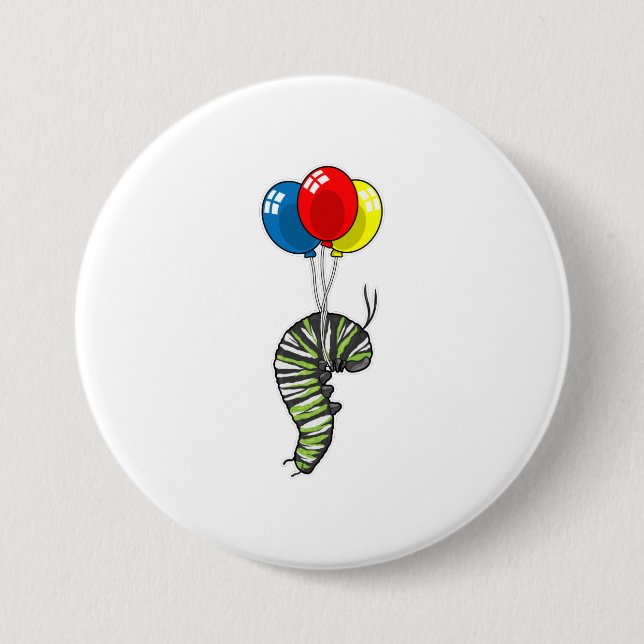 Badge Rond 7,6 Cm Balloon caterpillar (Devant)
