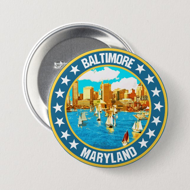 Badge Rond 7,6 Cm Baltimore (Devant & derrière)