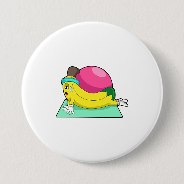 Badge Rond 7,6 Cm Banane au yoga Fitness (Devant)