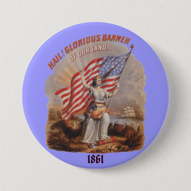 Badge Rond 7,6 Cm Bannière glorieuse ! - Bouton (Devant)