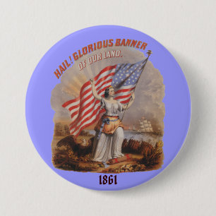 Badge Rond 7,6 Cm Bannière glorieuse ! - Bouton
