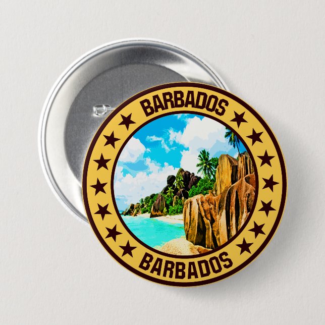 Badge Rond 7,6 Cm Barbade (Devant & derrière)
