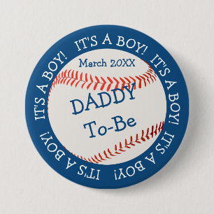Badge Rond 7,6 Cm Baseball All American Daddy & Date