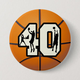 Badge Rond 7,6 Cm Basket-ball du numéro 40